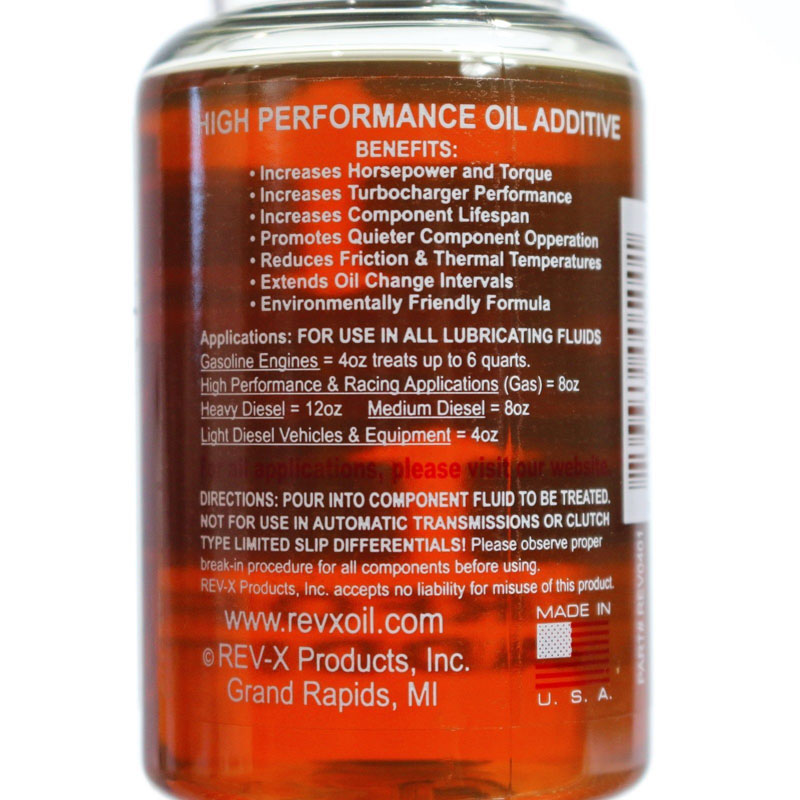 REV-X Oil Additive Back View